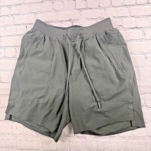 Lululemon License To Train Shorts Mens Small green Linerless Athletic zip pocket